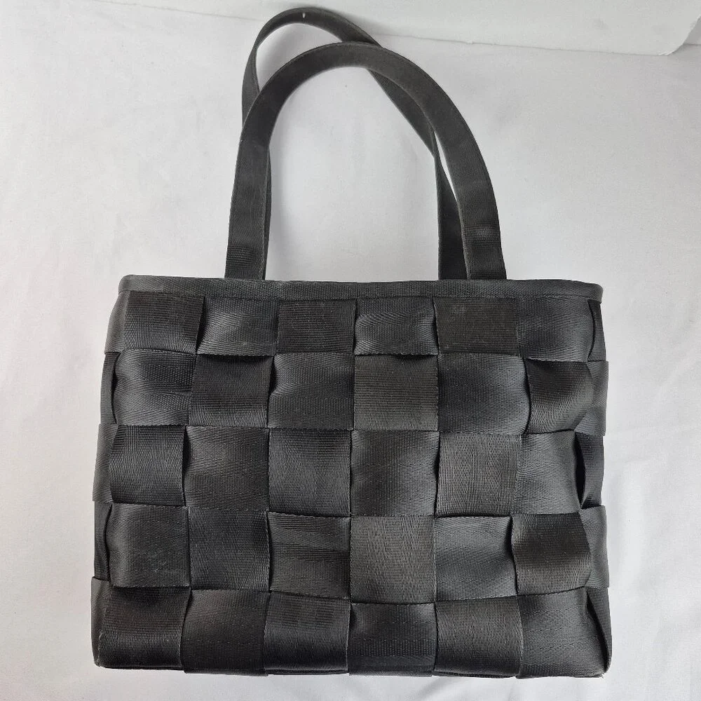 Vintage The Original Harveys Seatbelt Bag Black Tote Style - Picture 2 of 16